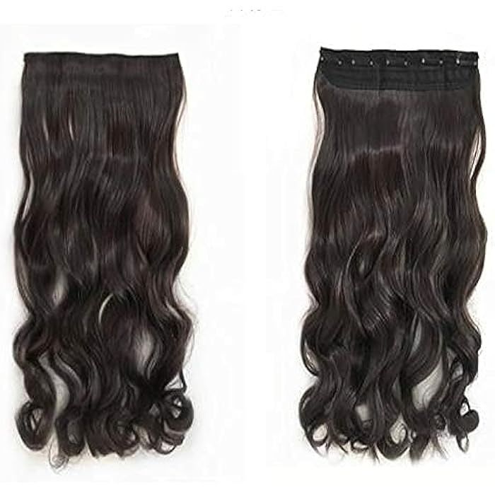 DILLARDS 5 Clip Hair Curtain 5 Card Thick Hair Piece Straight Without Mark -Black - Image 1